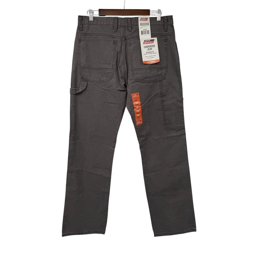 Dickies Carpenter Jeans Men's 32x32 Gray Relaxed Fit Utility Work Pants NWT